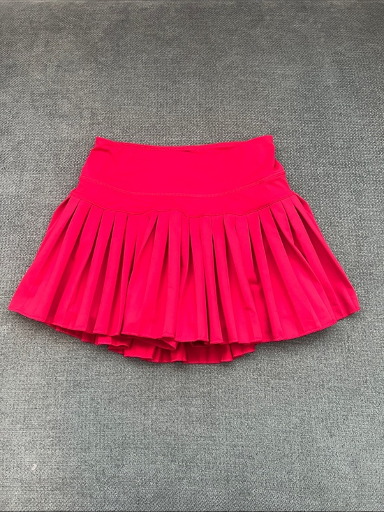 Goldhinge Dresses & Skirts - Pleated Hot Red Mini Skirt with Built-In Shorts